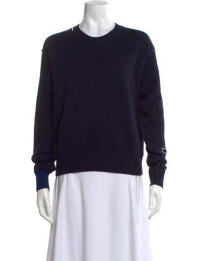 Pre-owned Anya Hindmarch Wool Crew Neck Sweater In Blue