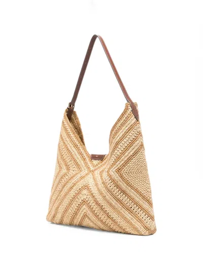 Anya Hindmarch Woven Chevron Shoulder Tote Bag In Neutral