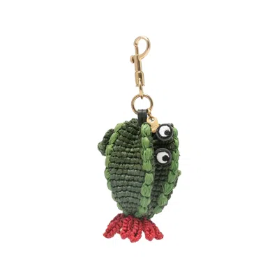 Anya Hindmarch Woven Keyring In Green