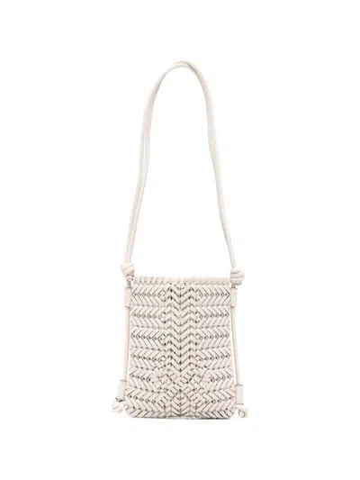 Anya Hindmarch Woven-leather Shoulder Bag In White