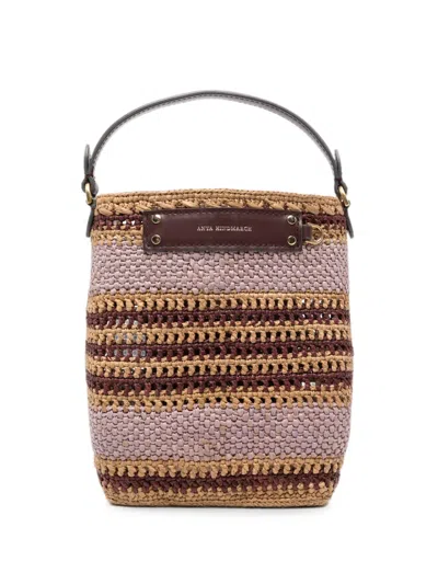 Anya Hindmarch Striped Raffia Cross Body Bag In Multi