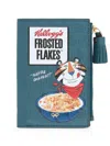 Anya Hindmarch Frosted Flakes Leather Zipped Card Case In Blue