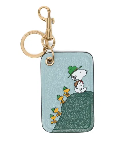 Anya Hindmarch X Peanuts Snoopy Key Ring In Green