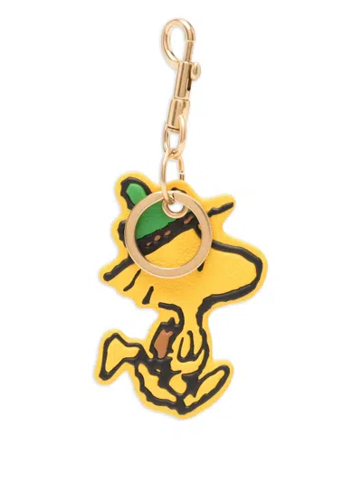 Anya Hindmarch X Peanuts Woodstock Keyring In Yellow