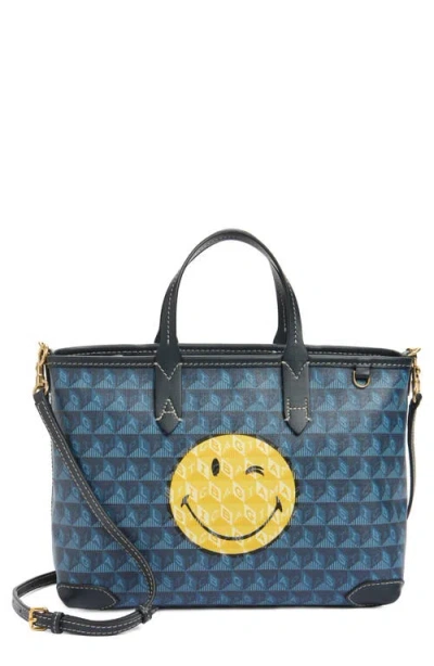 Anya Hindmarch Plastic Bag Xs Wink Tote In Marine