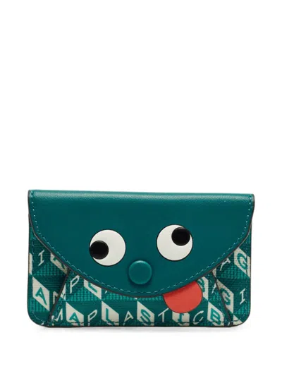 Pre-owned Anya Hindmarch Zany Envelope Card Case In Green
