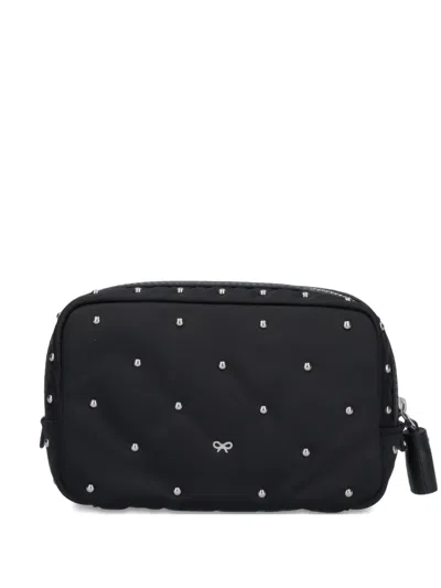 Anya Hindmarch Zip-up Clutch Bag In Black
