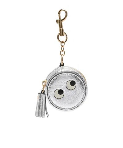 Anya Hindmarch Zipper Detail Keychain In Gray