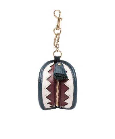 Anya Hindmarch Zipper Keychain In Blue