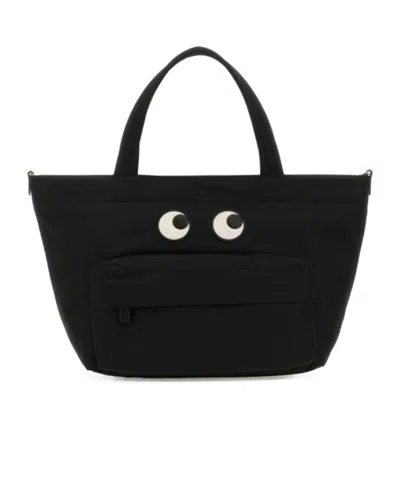 Anya Hindmarch Women Black Nylon Mini Eyes Handbag