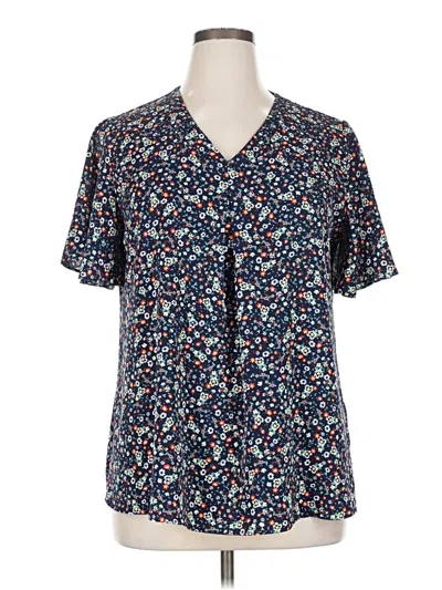 Pre-owned Anyally Short Sleeve Blouse In Blue