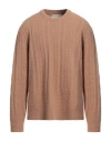 Anylovers Man Sweater Camel Size Xl Wool, Polyamide, Cashmere, Elastane In Beige