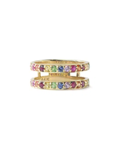 Anzie 14k Sapphire Classique Double Band Ring In Multi