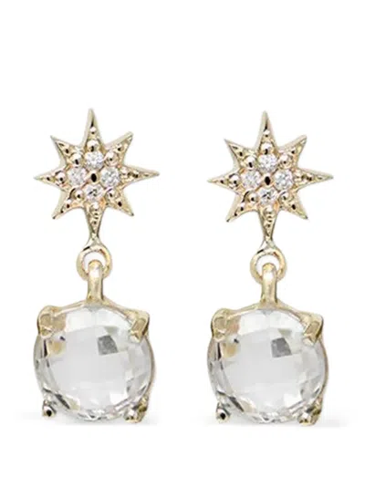 Anzie 14k Yellow Gold Aztec North Star Topaz Earrings