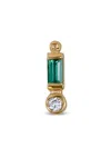 Anzie 14k Yellow Gold Emerald Diamond Ear End In Green