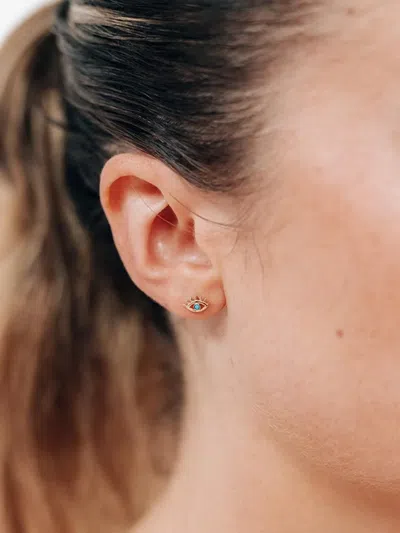 Anzie 14k Yellow Gold Gold Evil Eye Turquoise Earring