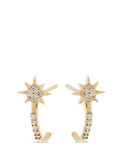 Anzie Aztec North Star Diamond Hoop Earrings In Nude