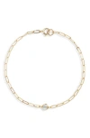 Anzie Bezel Pendant Bracelet In Moonstone White