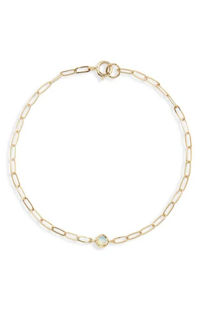 Anzie Bezel Pendant Bracelet In Opal White