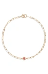 Anzie Bezel Pendant Bracelet In Pink
