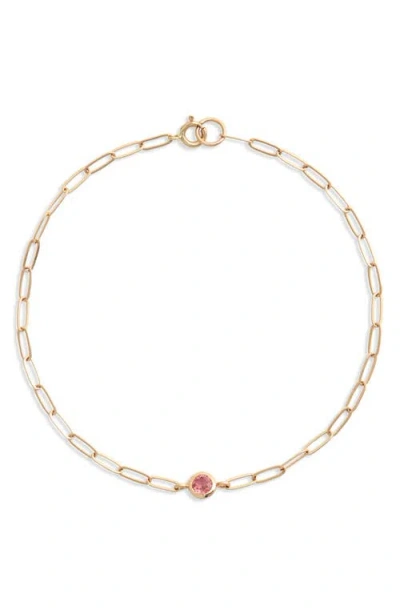 Anzie Bezel Pendant Bracelet In Pink