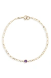 Anzie Bezel Pendant Bracelet In Purple