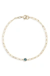 Anzie Bezel Pendant Bracelet In Saphire Blue