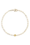 Anzie Bezel Pendant Bracelet In Yellow