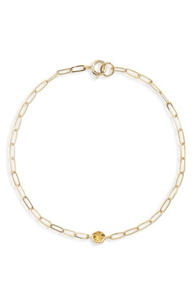 Anzie Bezel Pendant Bracelet In Gold