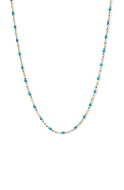Anzie Bohème Beaded Enamel Station Necklace In Gold