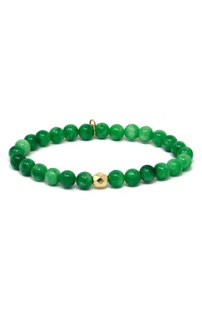 Anzie Bohème Smooth Green Jade Stretch Bracelet