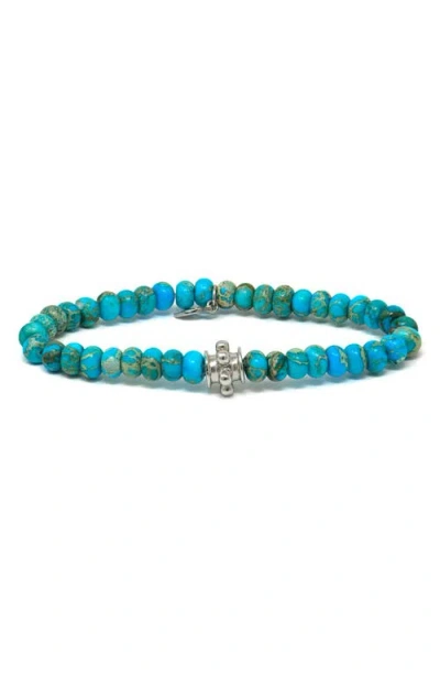 Anzie Bohème Smooth Turquoise Jasper Rondelle Stretch Bracelet In Blue