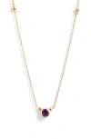 Anzie Women's Dew Drop 14k Yellow Gold & Birthstone Pendant Necklace In Amethyst