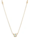 Anzie Women's Dew Drop 14k Yellow Gold & Birthstone Pendant Necklace In Australian Opal
