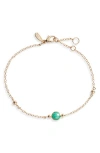 Anzie Bonheur Emerald Bracelet In Yellow Gold/green