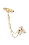 Anzie Bouquet Topaz Cuff & Stud Chain Earring In Yellow Gold