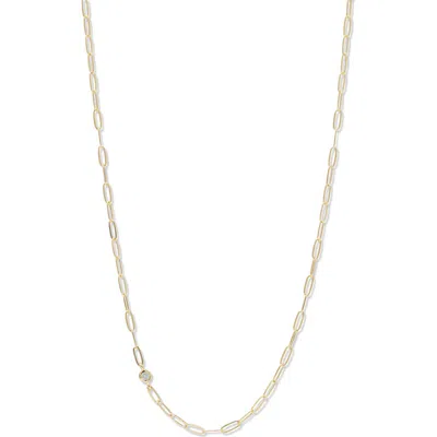 Anzie Classique Birthstone Paper Clip Chain Necklace