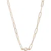 Anzie Classique Birthstone Paper Clip Chain Necklace In Gold