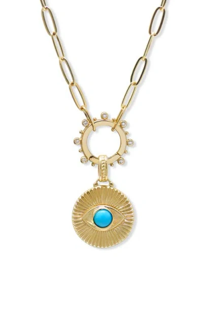 Anzie Classique Evil Eye Ripple Fluted Medallion