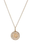 Anzie Classique Mini Milly Diamond Medallion Necklace In Yellow Gold
