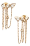 Anzie Women's Cléo Mlia Triple Stone 14k Yellow Gold, 0.12 Tcw Diamond & Topaz Earrings In Yellow Gold