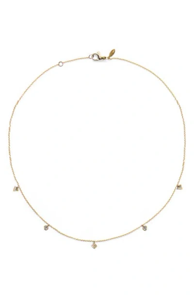 Anzie Cleo Diamond Dangling Shapes Necklace In Gold/diamond
