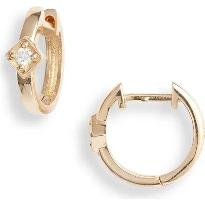 Anzie Cleo Diamond Huggie Hoop Earrings In Gold/diamond