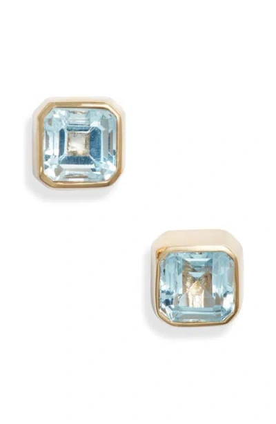 Anzie Cleo Jaeda Square Stud Earrings In Blue