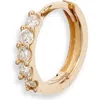 Anzie Cleo Mini Pavé Diamond Single Huggie Hoop Earring In Yellow Gold/diamond