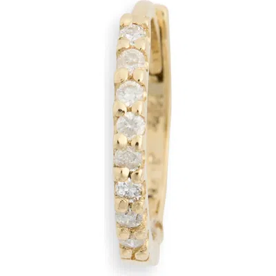 Anzie Cleo Mini Pavé Diamond Single Huggie Hoop Earring In 0.065 Ctw Yellow Gold/diamond