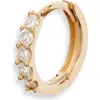 Shop Anzie Cleo Mini Pavé Diamond Single Huggie Hoop Earring In 0.15 Ctw Yellow Gold/diamond