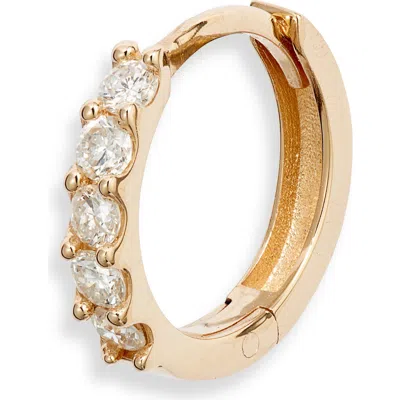 Anzie Cleo Mini Pavé Diamond Single Huggie Hoop Earring In 0.15 Ctw Yellow Gold/diamond