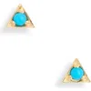 Anzie Cleo Triangle Stud Earrings In Turquoise/aqua
