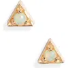 Anzie Cleo Triangle Stud Earrings In Yellow Gold